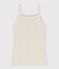 Women's strappy openwork cotton top MILK Ecru