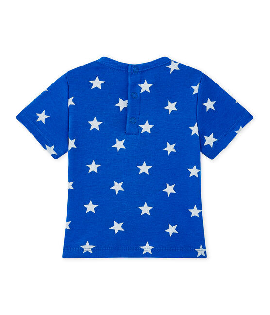 Baby boy's print T-shirt PERSE blue/MARSHMALLOW white