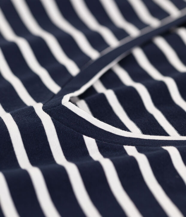 Women's Classic V-Neck Cotton T-Shirt blue/white