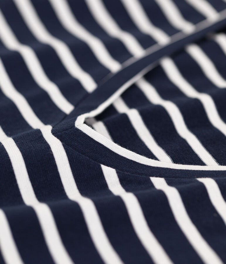 Women's Classic V-Neck Cotton T-Shirt blue/white