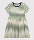 Girls' Stripy Short-Sleeved Cotton Dress