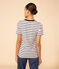 Women's Iconic Cotton Round Neck T-Shirt MARSHMALLOW white/SMOKING blue
