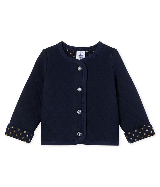 Baby Girls' Quilted Tube Knit Cardigan SMOKING CN blue