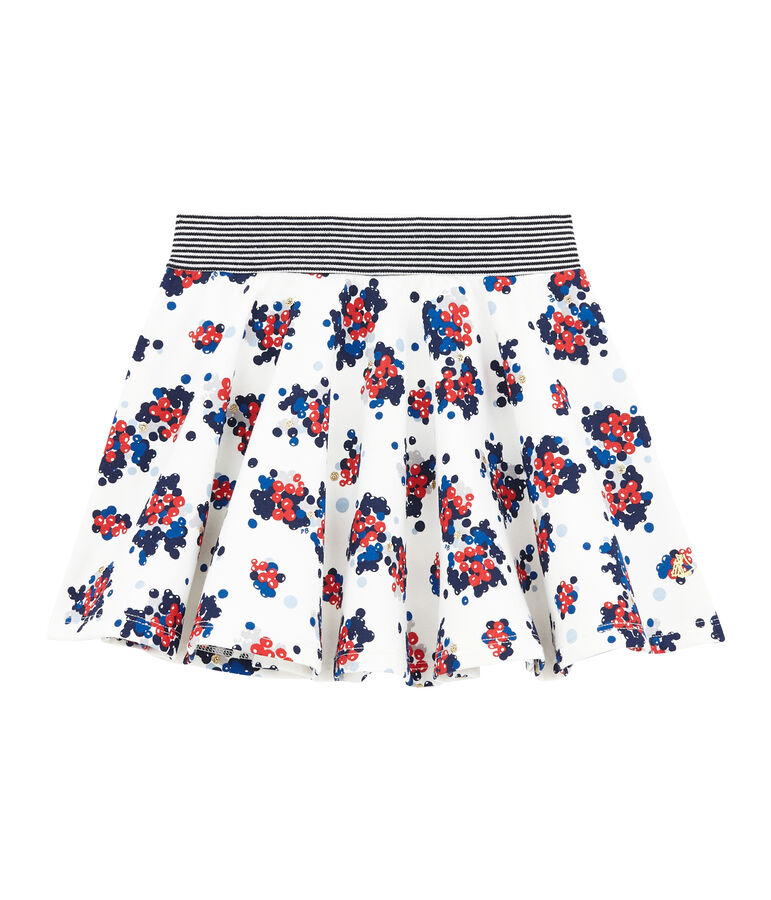 Girl's cotton sweatshirt skirt MARSHMALLOW white/MULTICO white