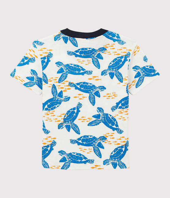 Boys' Short-Sleeved Cotton T-Shirt MARSHMALLOW white/MULTICO white