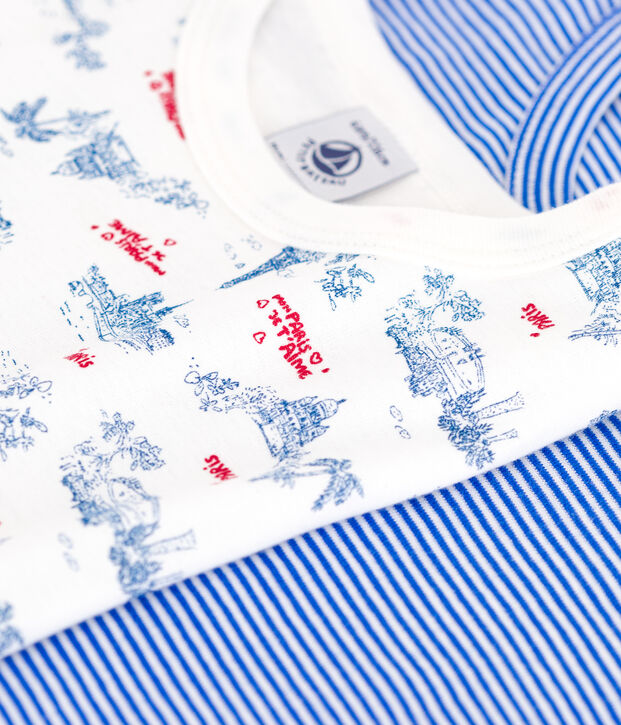 Children's short-sleeved Paris print cotton T-shirts - 2-Pack multicolor