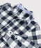 Boys' Checked Shirt SMOKING blue/MARSHMALLOW white