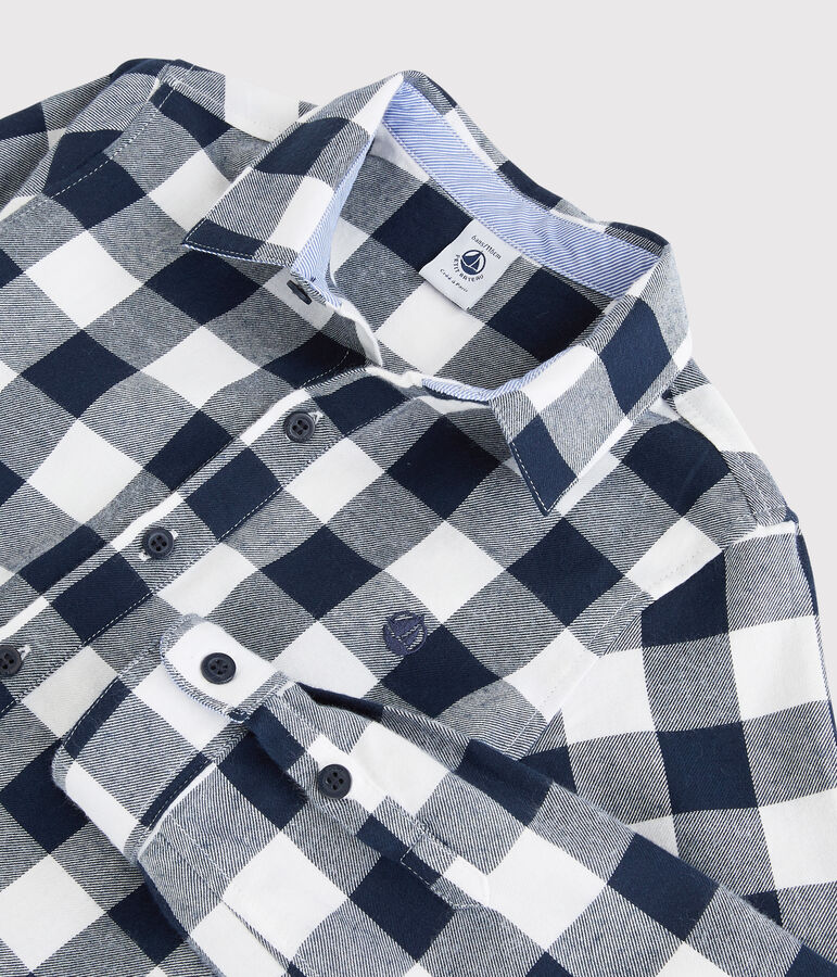 Boys' Checked Shirt blue/white
