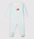 Baby Girls' Blue Gingham Cotton Sleepsuit