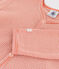 Babies' Pinstriped Cotton Sleepsuit BRANDY pink/MARSHMALLOW white