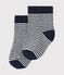 Unisex baby pinstriped socks SMOKING blue/COQUILLE beige