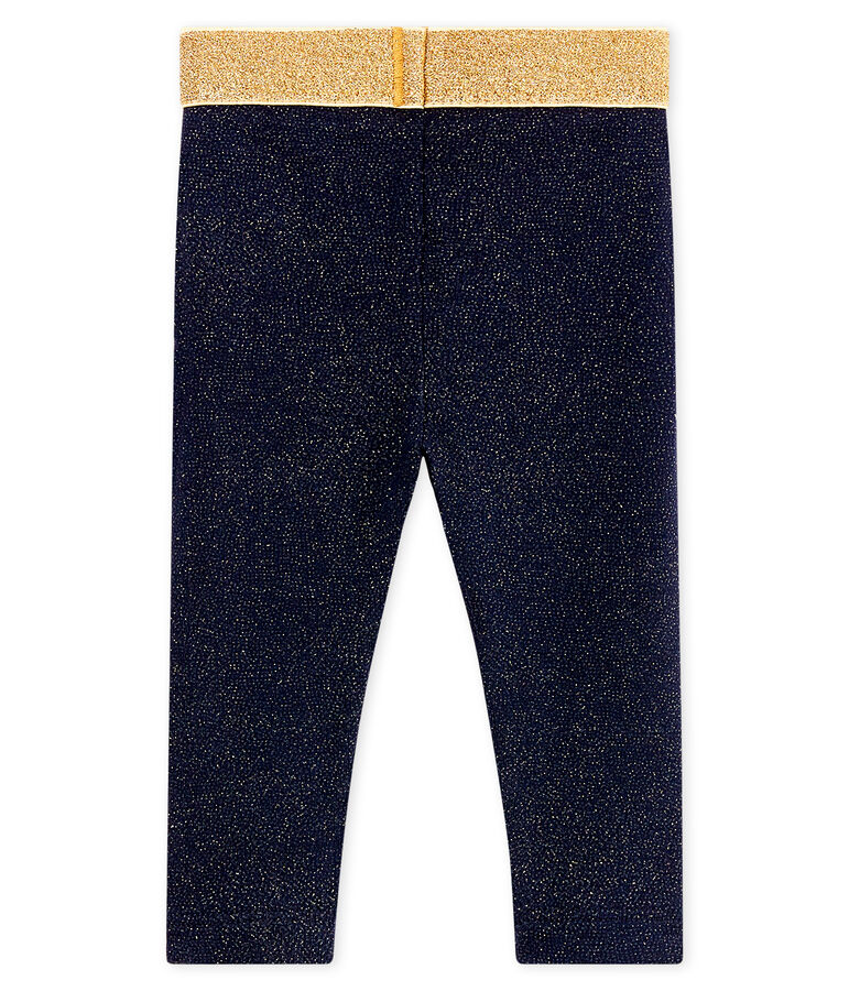 Baby girls' glittery leggings blue/yellow