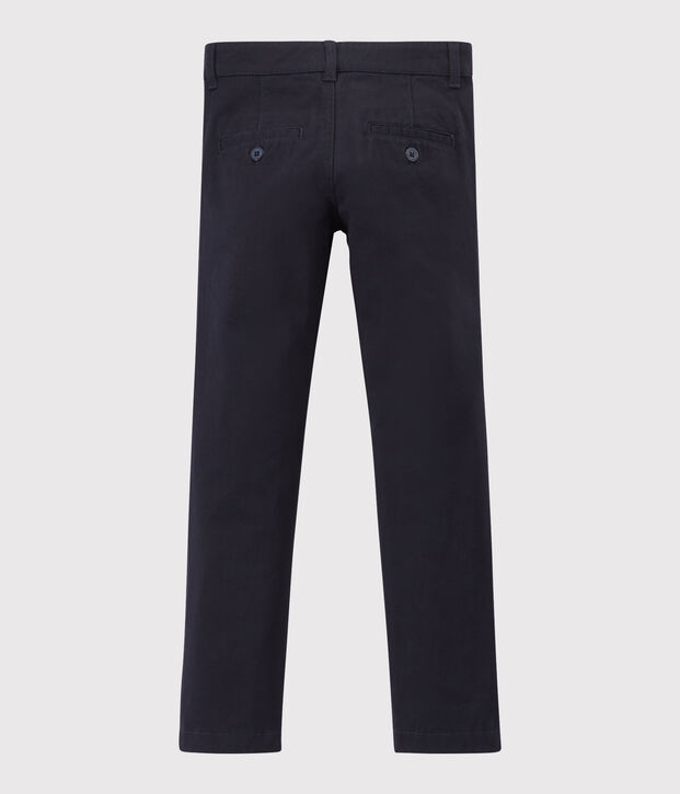 Boys' Cotton Gabardine Slim-Fit Trousers SMOKING