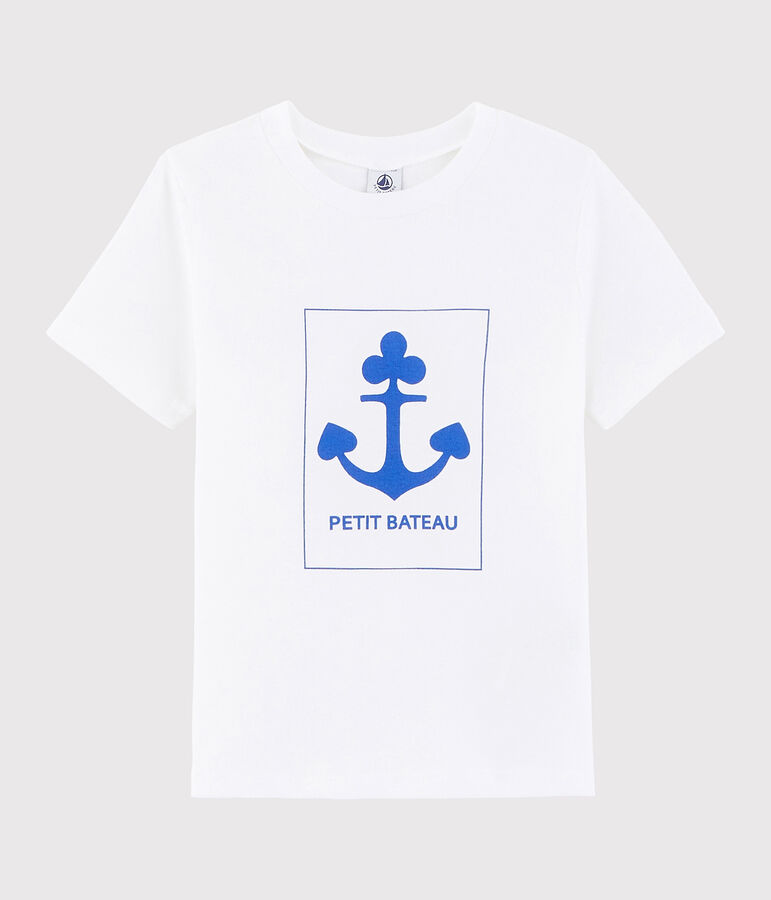 Boys' silkscreen print T-shirt white
