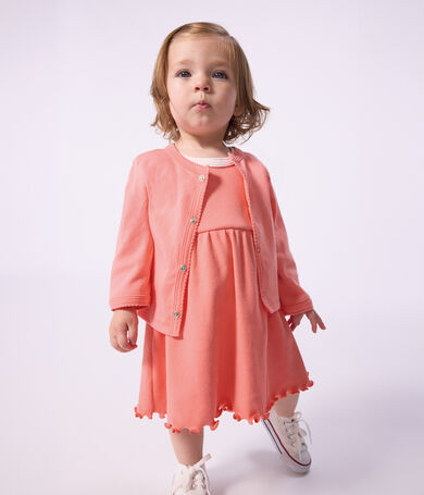 Babies' plain cotton cardigan