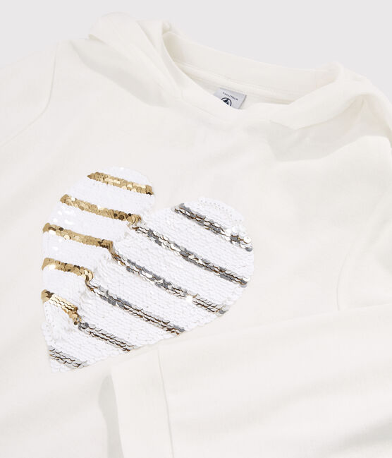 Girls' Hooded T-shirt MARSHMALLOW white