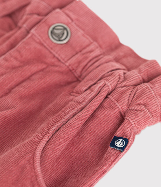 Girls' corduroy trousers ROSEWOOD pink