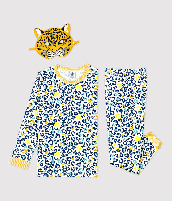 Unisex Glow in the Dark Leopard Cotton Pyjamas MARSHMALLOW white/MULTICO white