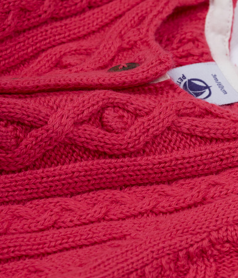 Cable-knit cardigan pink