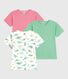 Children's short-sleeved cotton dinosaur T-shirts - 3-Pack