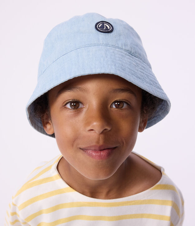 Children's denim sun hat blue