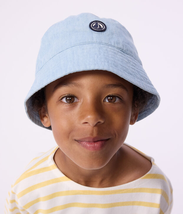 Children's denim sun hat blue