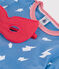 Children's short fancy dress pyjamas in glow-in-the-dark cotton with a cape ALASKA blue/MULTICO white