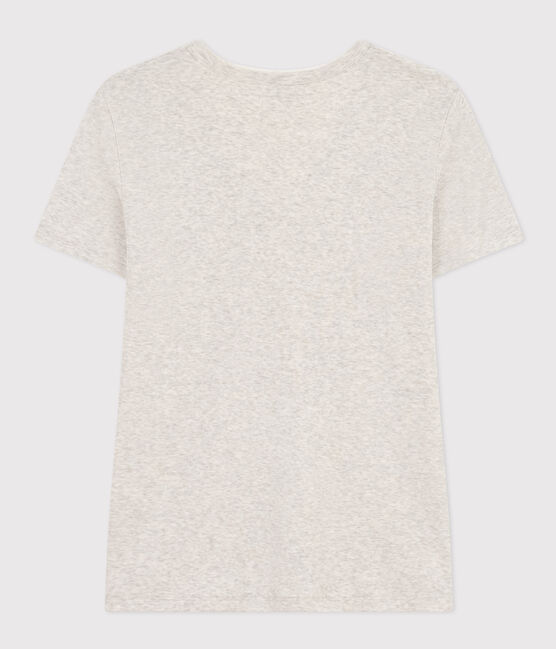 Women's Iconic Plain Cotton V-neck T-Shirt BELUGA CHINE grey