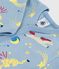 Babies' printed cotton footless pyjama suit ADRIATIC blue/MULTICO