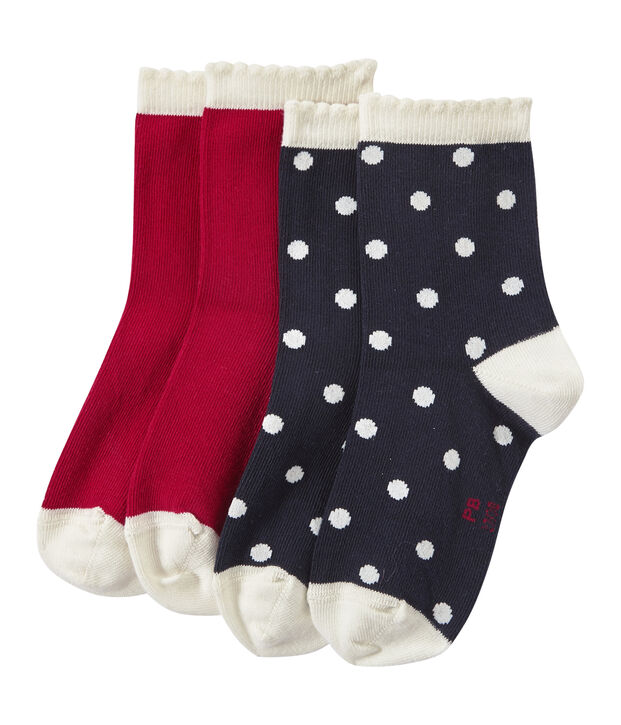 Set of 2 pairs of girl's socks white
