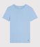 Women's short-sleeved plain cotton T-shirt FLO blue