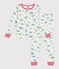 Children's dinosaur print cotton pyjamas MARSHMALLOW white/MULTICO white