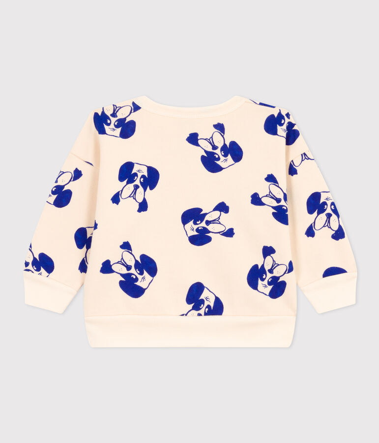 Babies' Patterned Fleece Sweatshirt Ecru/multicolor