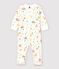 Baby Girls' Cotton Sleepsuit with Detachable Feet MARSHMALLOW white/MULTICO white