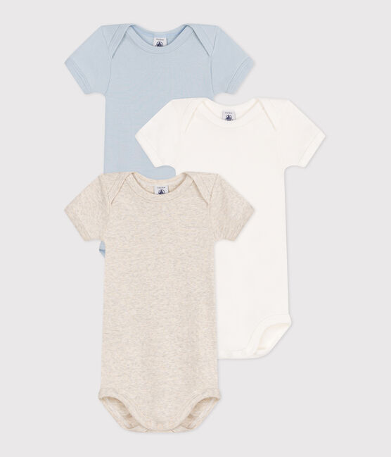 Babies' Plain Short-Sleeved Cotton Bodysuits - 3-Pack variante 1