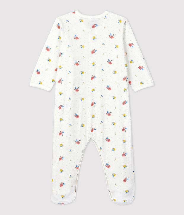 Babies' Floral Organic Cotton Sleepsuit white/multicolor