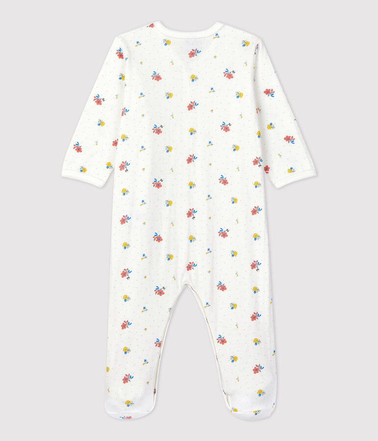 Babies' Floral Organic Cotton Sleepsuit white/multicolor