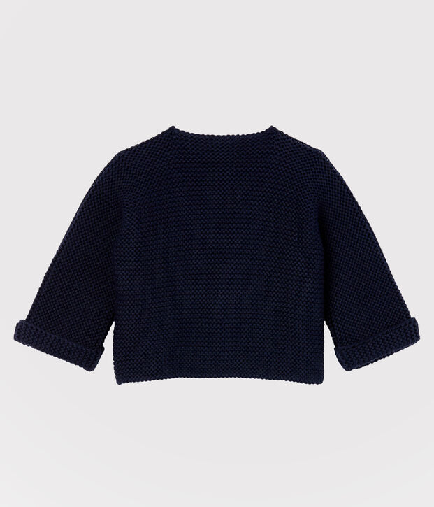 Babies' Organic Cotton Knitted Cardigan blue