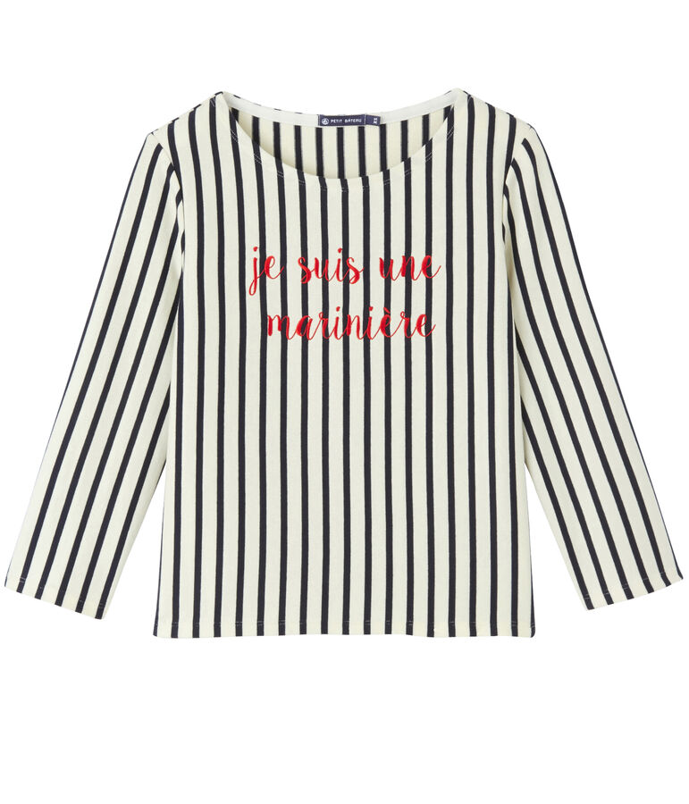 Marini&egrave;re femme courte brod&eacute;e white/blue