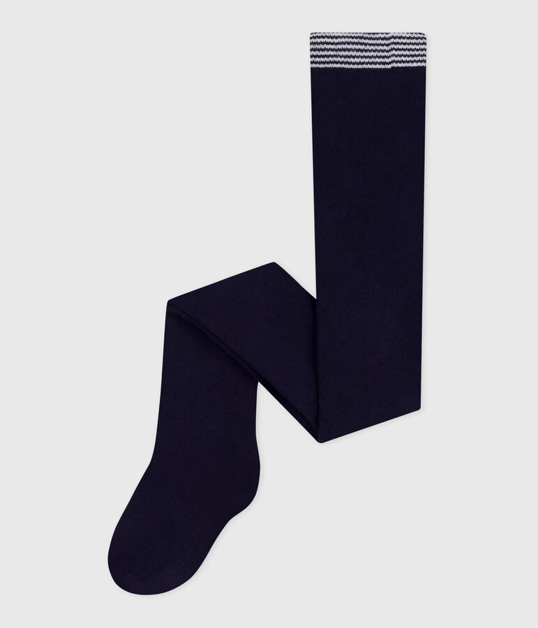 Plain cotton tights for babies blue