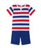 Pyjacourt garçon en jersey rayé ECUME white/SOURCE blue/ECUME