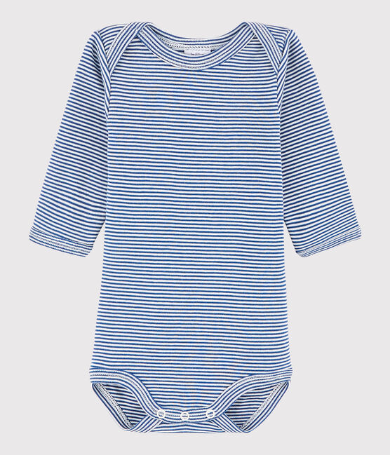 Unisex Babies' Long-Sleeved Bodysuit LIMOGES blue/MARSHMALLOW white