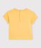 Babies' plain short-sleeved patterned cotton T-shirt yellow