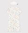 Girls' Short-Sleeved Floral Cotton Nightdress MARSHMALLOW white/MULTICO white
