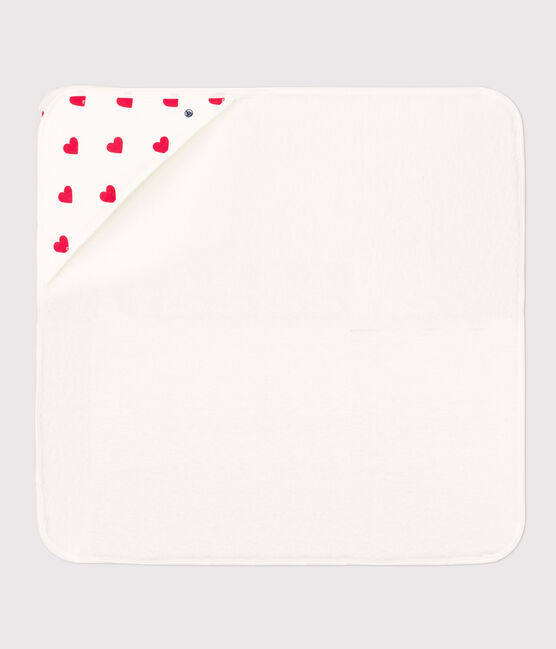 Heart Cotton Bath Wrap MARSHMALLOW white/TERKUIT red