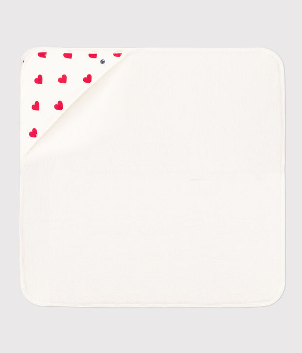 Heart Cotton Bath Wrap white/red