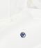 Babies' long-sleeved plain cotton polo shirt white