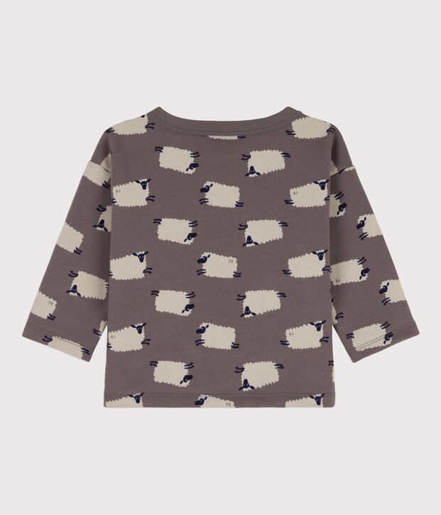 Babies' Sheep Print Fleece Sweatshirt grey/multicolor