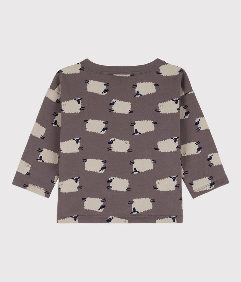 Babies' Sheep Print Fleece Sweatshirt grey/multicolor