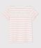 Girls' Short-Sleeved Cotton T-Shirt MARSHMALLOW white/MINOIS pink